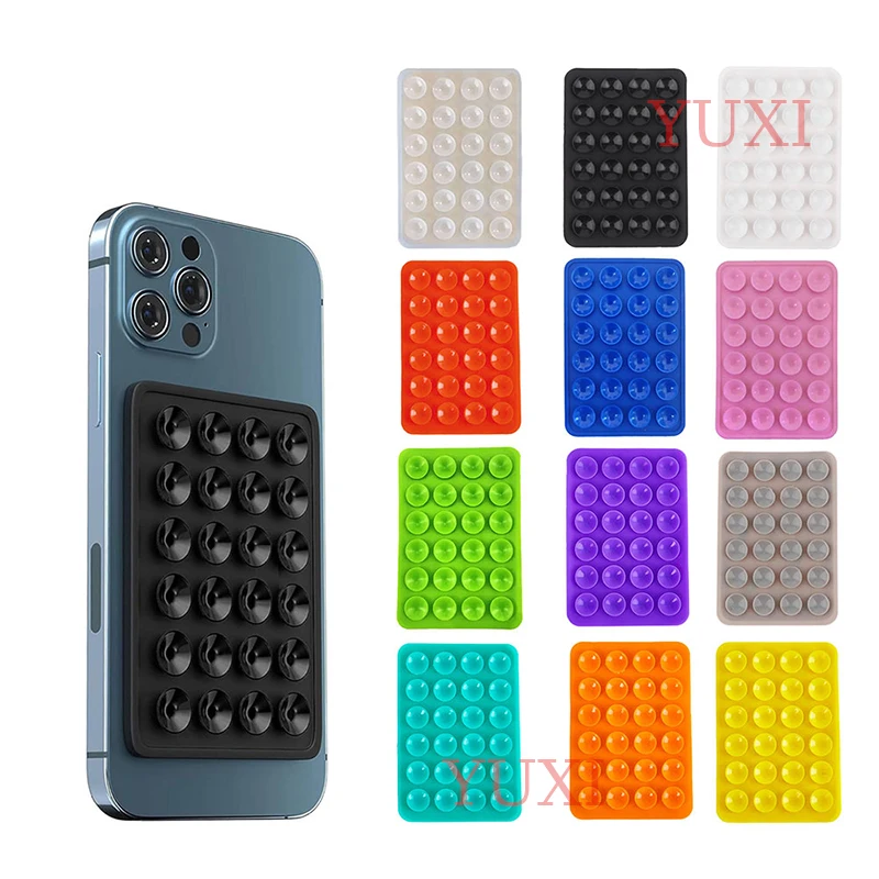 YUXI 1 قطعة جراب هاتف شفط من السيليكون جبل عدم الانزلاق لزجة قبضة الهاتف للهاتف المحمول حامل قبضة قوي لصور السيلفي ومقاطع الفيديو - الصورة 2